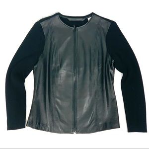 Investments Black Genuine Lambskin Leather Zip Up Jacket S